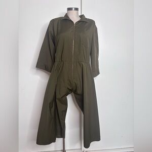 Vintage Willi of California Olive Green Utility Jumpsuit Boilersuit [Size XXS/XS
